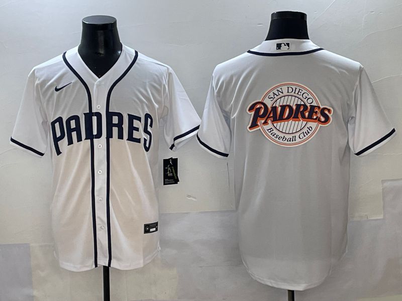 Men 2025 San Diego Padres Blank White Game Nike MLB Jersey style 15
